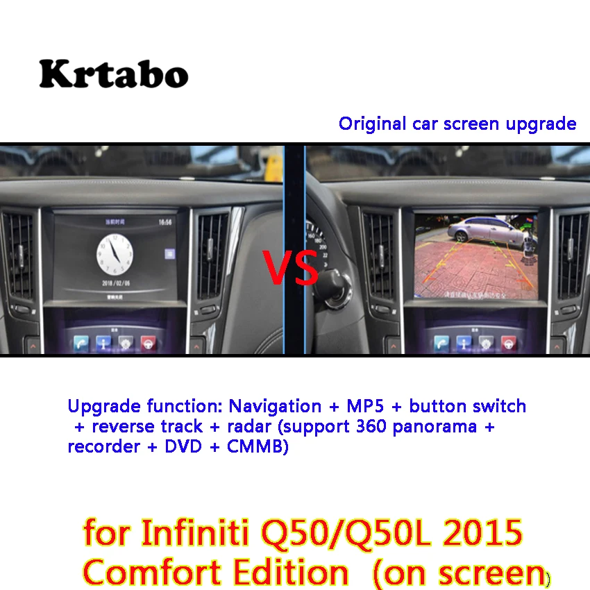 Обновленный экран автомобиля для Infiniti Q50 Q50L Comfort Edition 2015 навигация + MP5 кнопочный