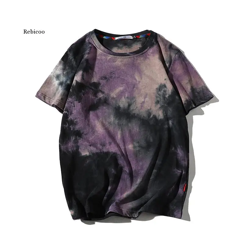 

Men 2021 Summer New Hot Hip Hop Streetwear Fashion T-Shirts Tops Tees Men Casual Tie-Dye O-Neck Brand Short Sleeve T-Shirts Men