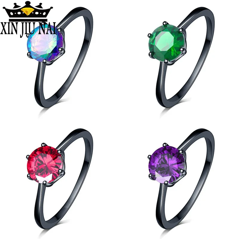 Женское кольцо с синим огненным опаловым сердечком элегантные фиолетовые кольца
