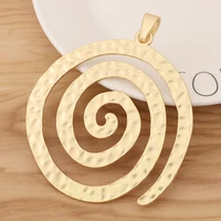 1 piece matte gold large hammered vortex swirl spiral charms pendants for necklace jewellery making accessories 98x78mm