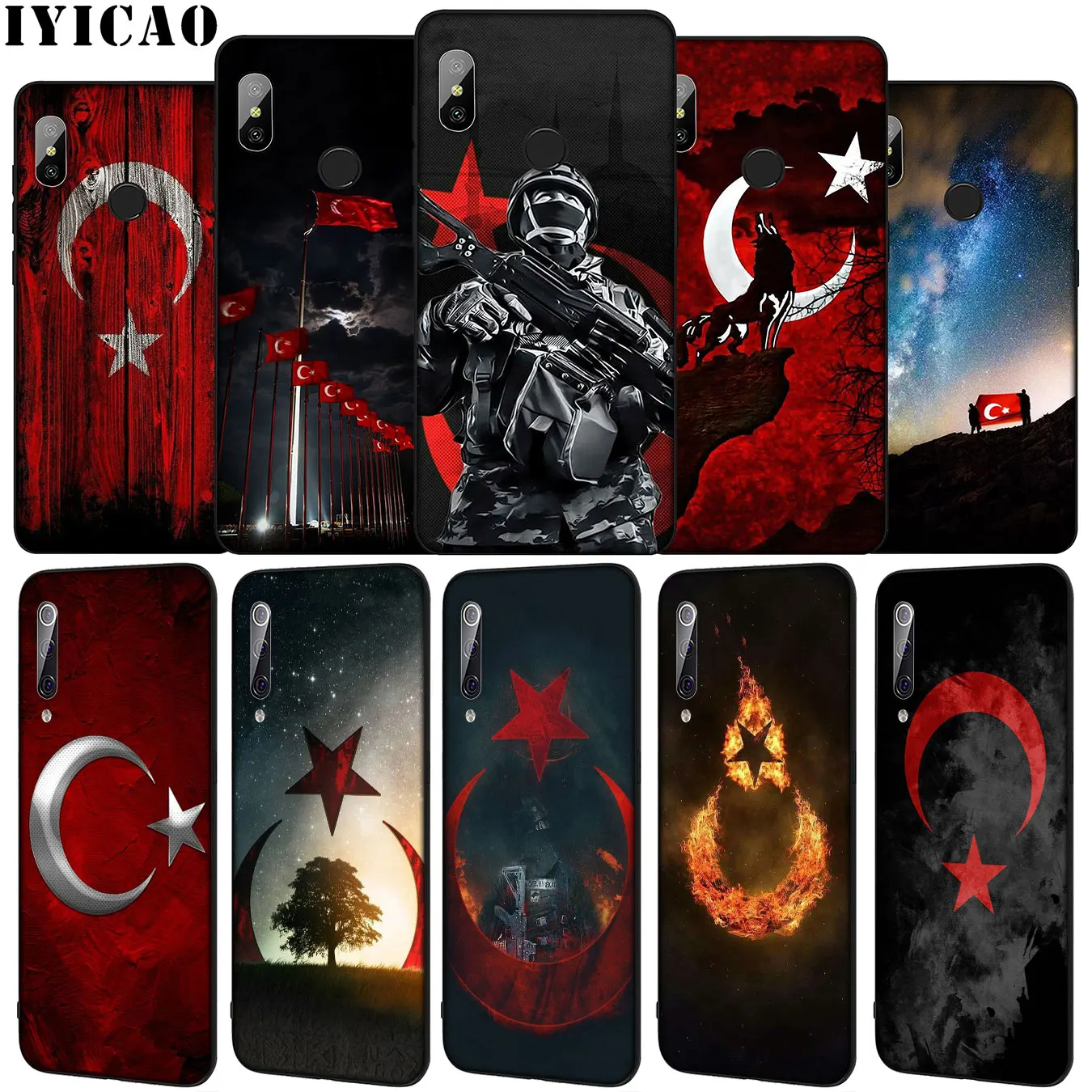 Мягкий силиконовый чехол IYICAO с изображением турецкого флага волка для Xiaomi Mi 10 9 9T