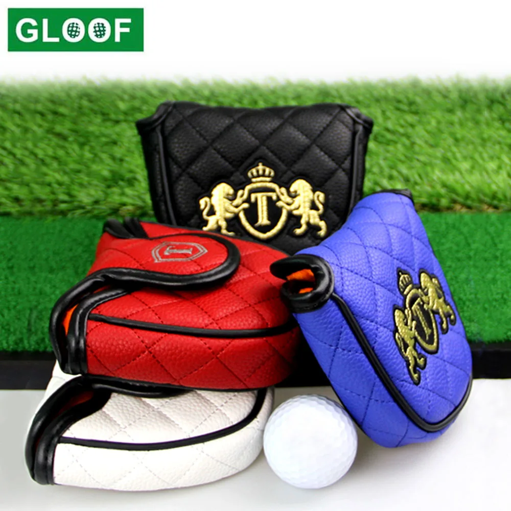 

1 шт. чехол для клюшки для гольфа, кожаный чехол для клюшки с вышивкой льва, с магнитной застежкой