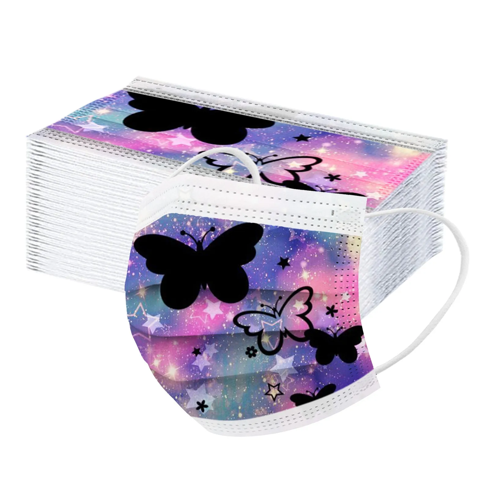 

50/100PCS Disposable Mscara jetable Fast delivery Masque Headband Children's Five-Pointed Star Printing Protective Mask Maske