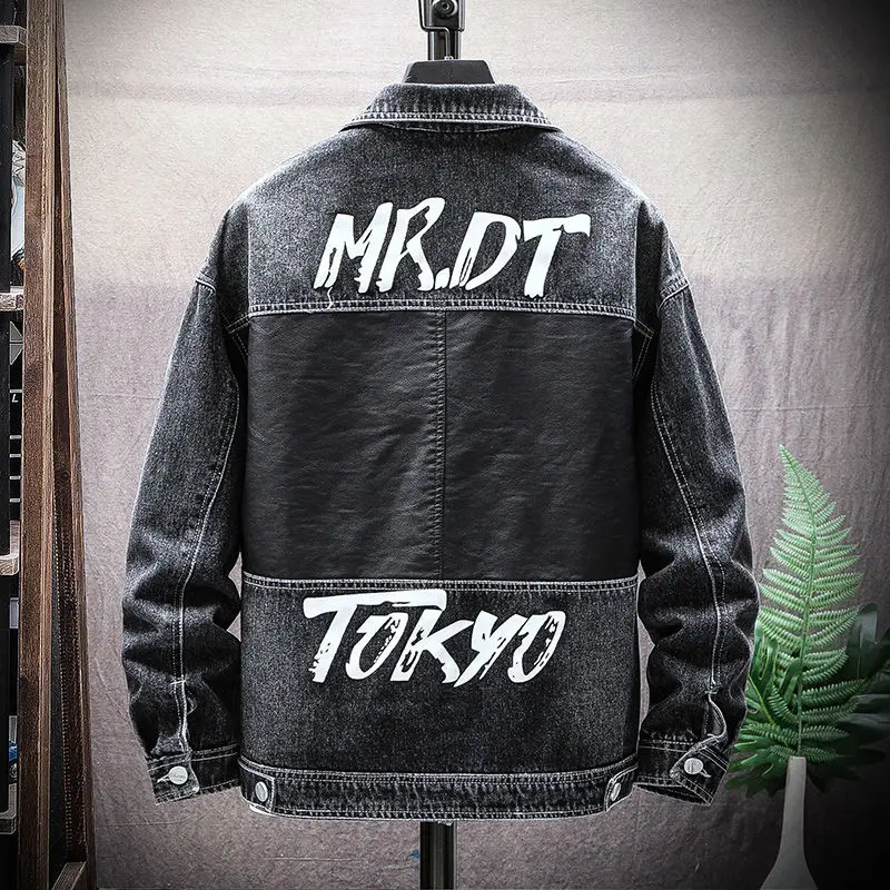 Мужская джинсовая куртка уличная хип хоп летная мужская брендовая рваная