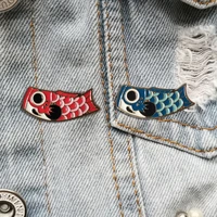 2pcsset animal pin lovely goldfish red and blue good wish brooch vintage gifts lucky jewelry clothes metal badge scarf buckle