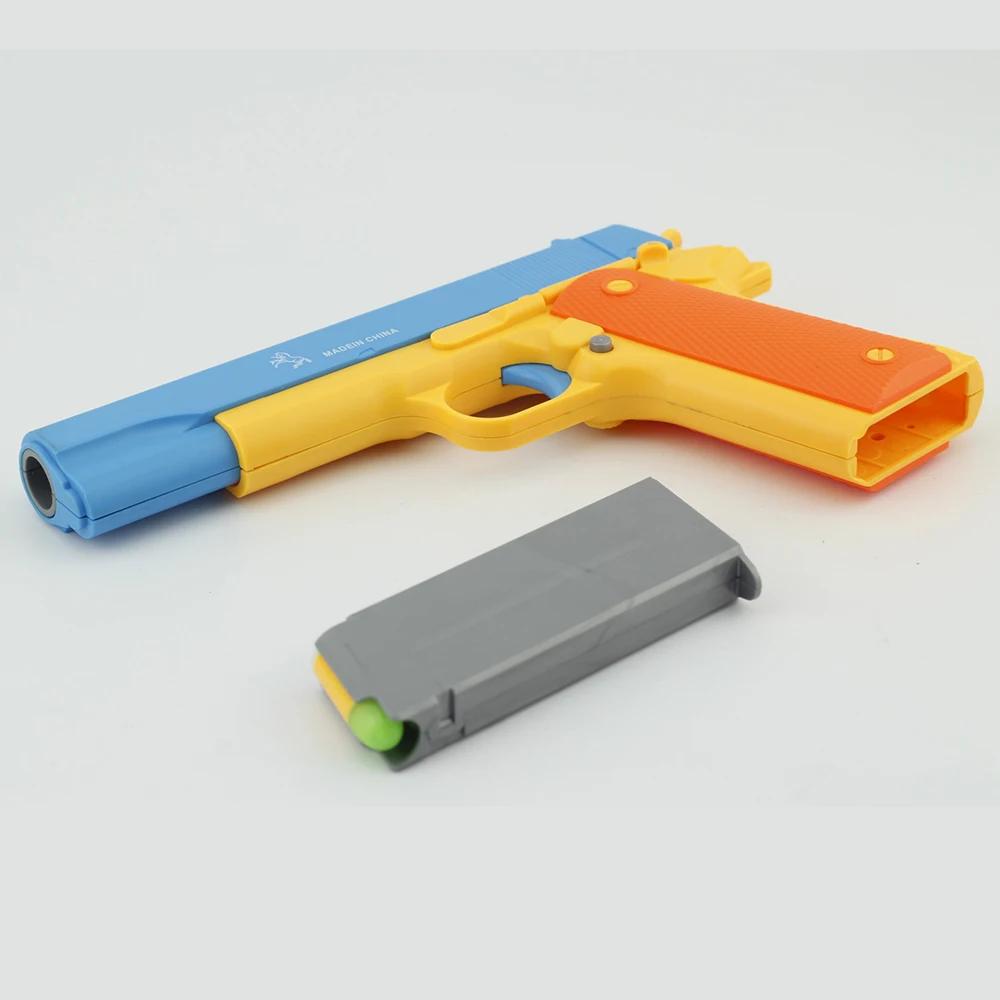 Ручной пневматический пистолет M1911 игрушечный с мягкими пулями цветные пули для