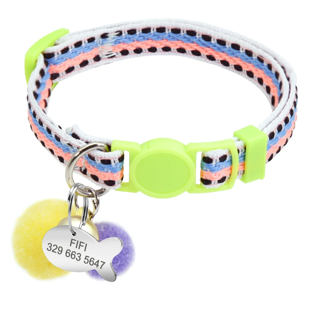 Ошейник для кошки индивидуальный нейлоновый ошейник котенка персональный щенка