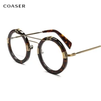 coaser tren round vintage acetate glasses frame men suit prescription optical women eyeglasses lens men multicolor eyewear