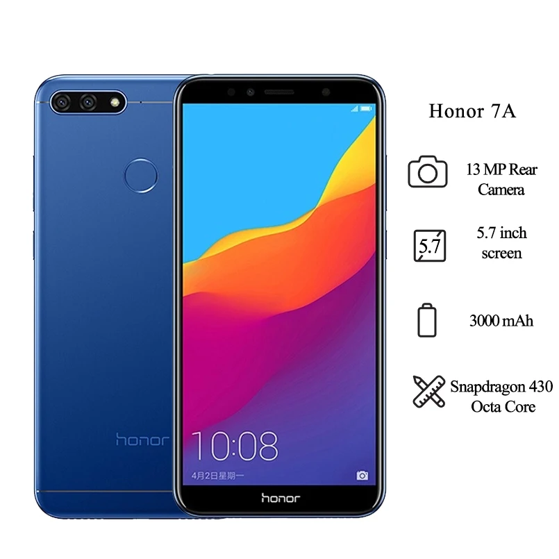 Honor 7A Android 8 0 смартфон 2 Гб 16GB5.7 "устройство док-станция Qualcomm Snapdragon 430 3000 мАч МП