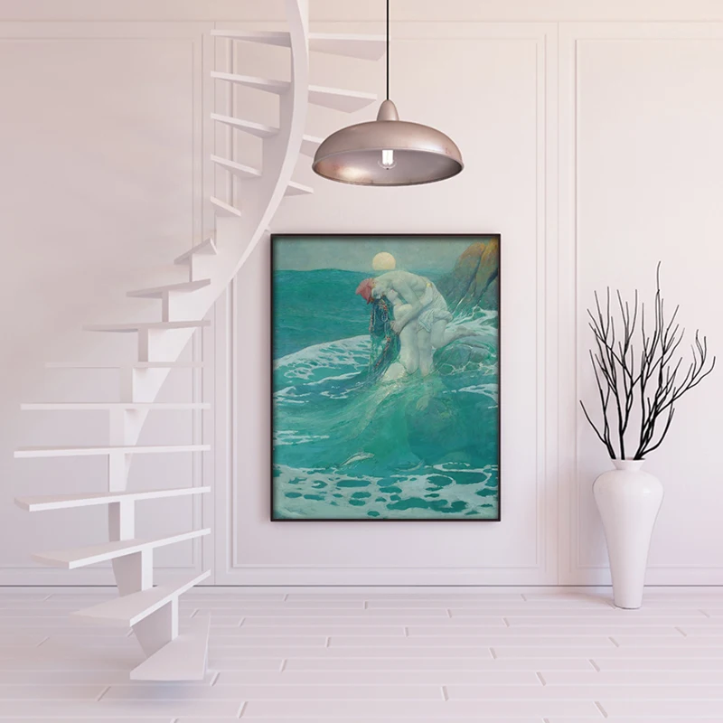 Diy живопись по цифровым фото русалка красивый креативный Рисунок Живопись Ручная