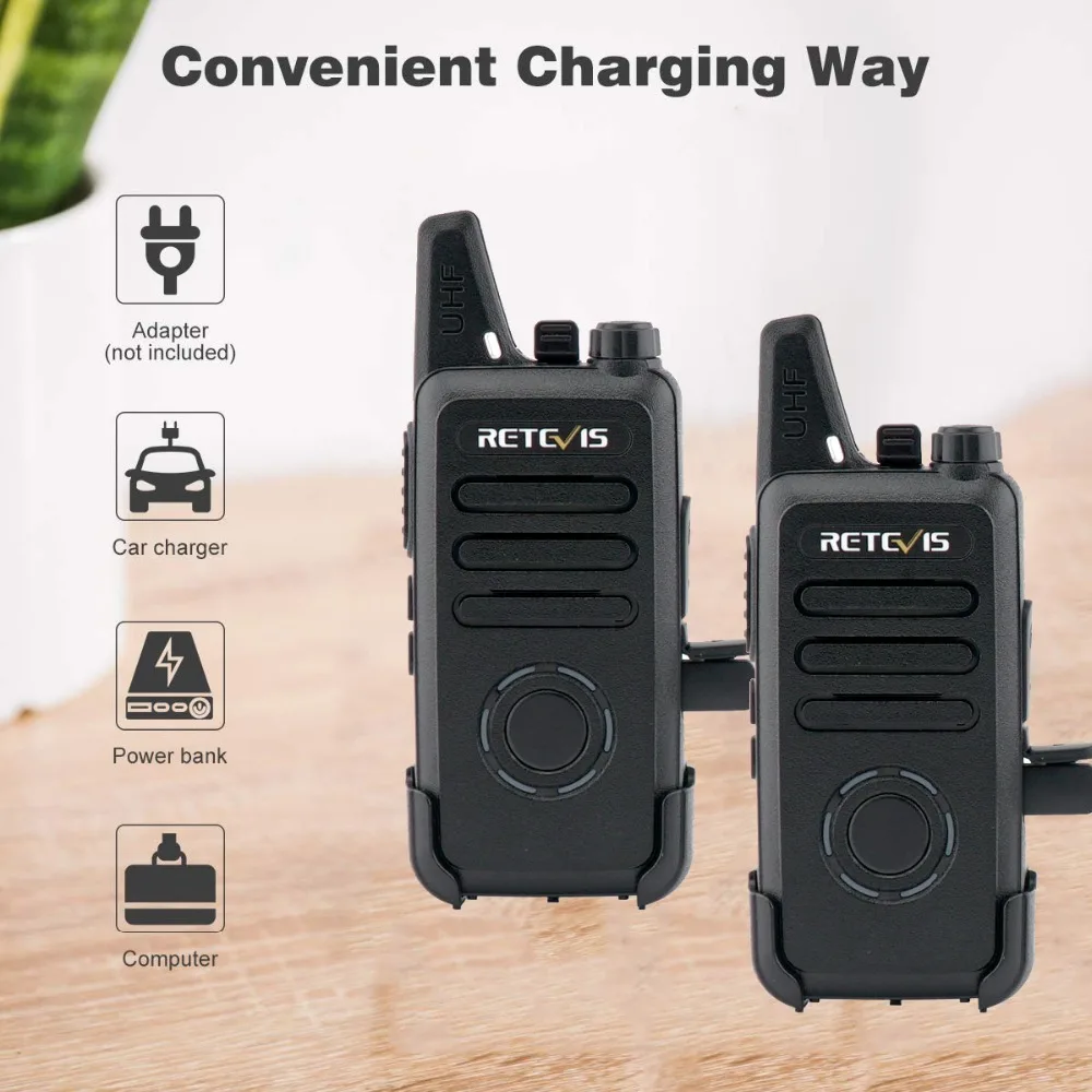 4 шт. RETEVIS RT22S Handsfree Walkie Talkie RT22 обновление VOX скрытый дисплей usb зарядка двухстороннее радио приемопередатчик с наушником