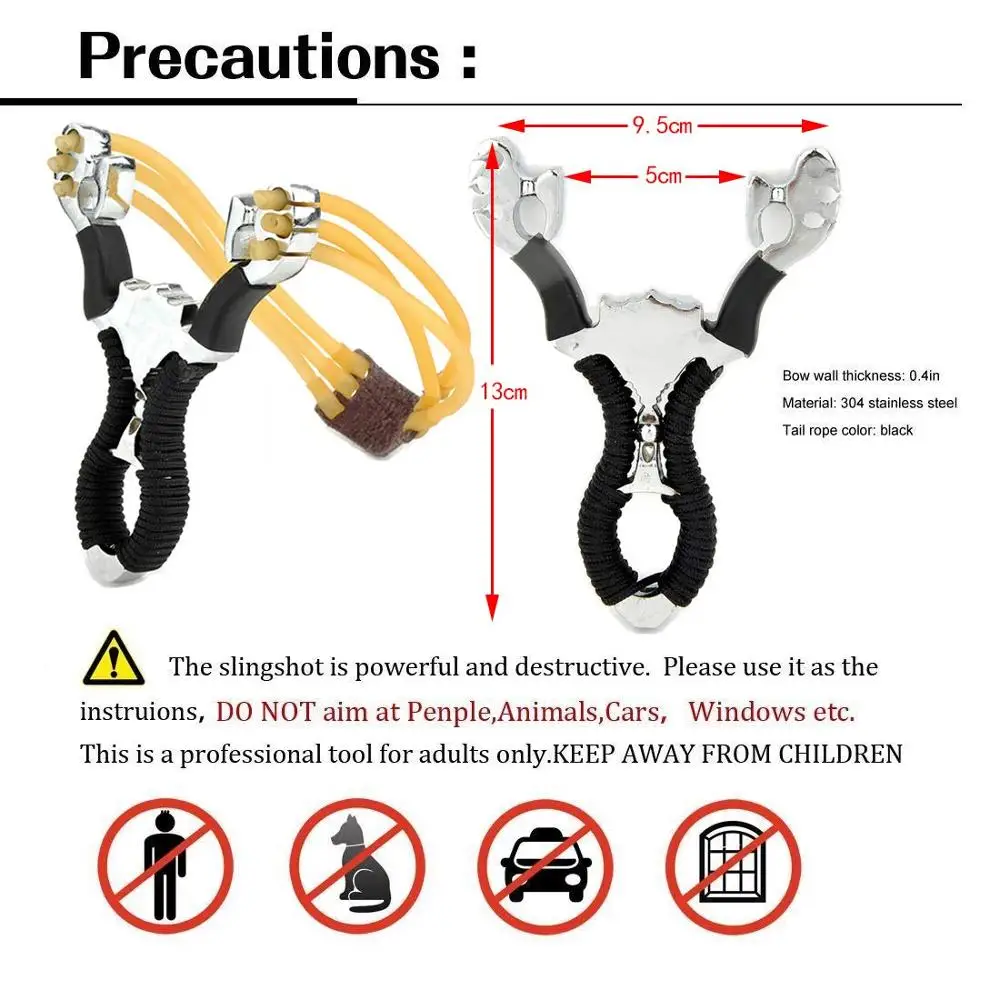 

Laser Aiming Slingshot Hunting Quality Stainless steel Rubber Bands Outdoor Shooting Practice Kids Game Powerful Catapult