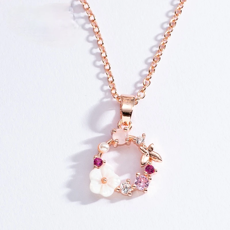 Креативное ожерелье с бабочками и цветами циркониевая Хрустальная жемчужная