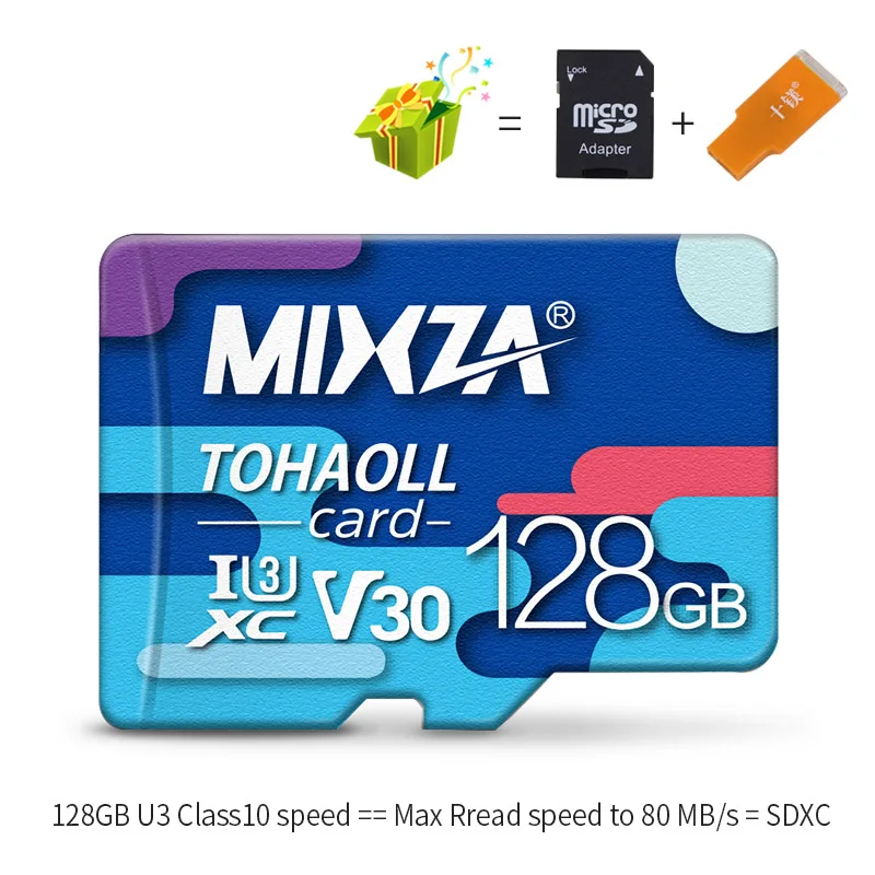 U3 128GB Карта памяти MIXZA BF 256 ГБ U3 80 МБ/с./с класс 10 128 Гб 64 ГБ 32 ГБ U1 Micro sd карта UHS-1 флэш-карта памяти Microsd TF/sd карта s - Емкость: U3 128GB