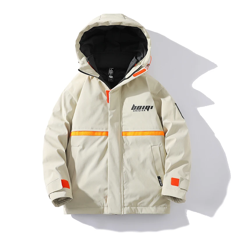 Куртка мужская зимняя в стиле Харадзюку разноцветная черная 2021 | Мужская одежда