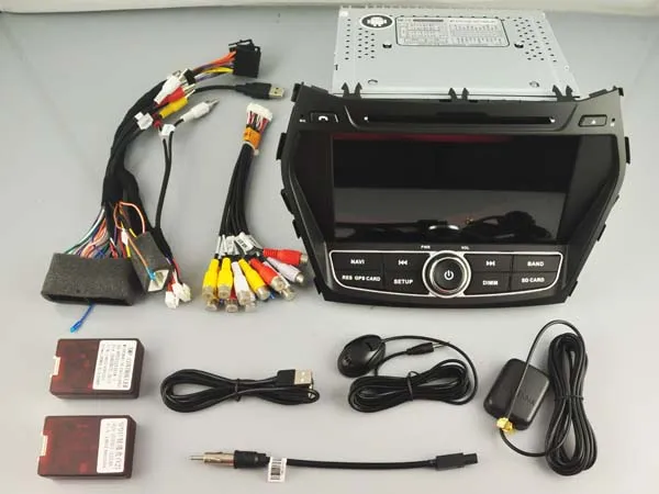 Автомагнитола RoverOne с DVD GPS для Hyundai IX45 Santa Fe Android 10 Восьмиядерный сенсорный экран