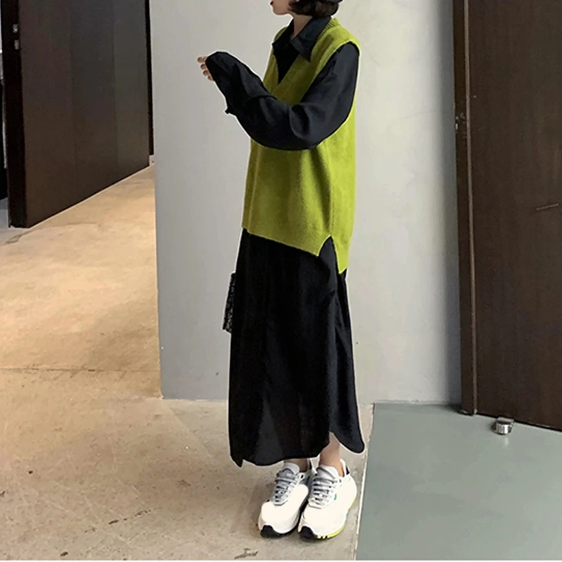 RealShe женский свитер 2020 с v-образным вырезом без рукавов однотонный весенний