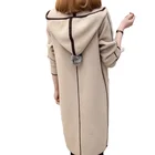 Новое шерстяное пальто с капюшоном на весну и зиму, женское свободное универсальное шерстяное пальто средней длины для студентов в Корейском стиле