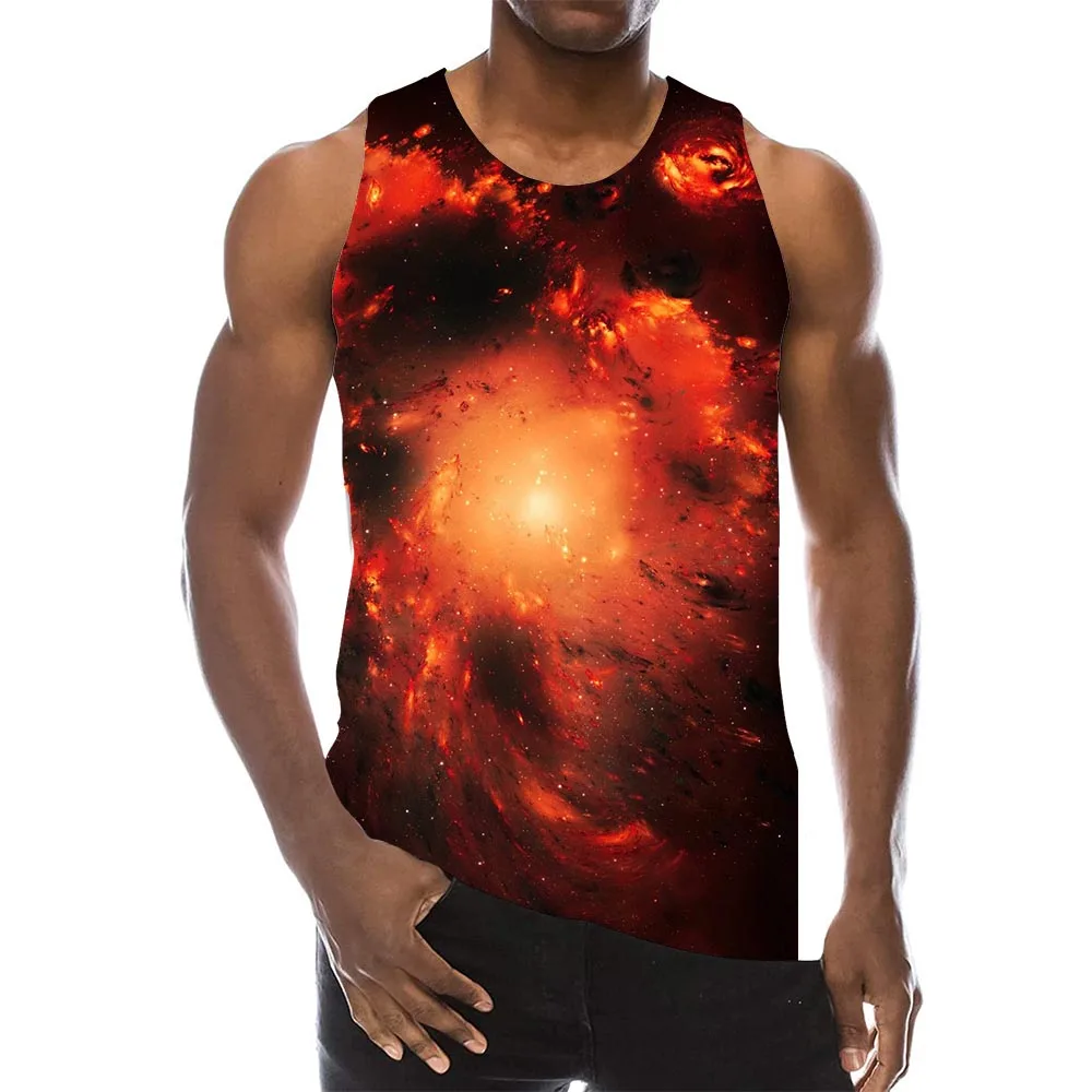 Майка с рисунком для мужчин 3D из набивной ткани пространство двух изделий: топа