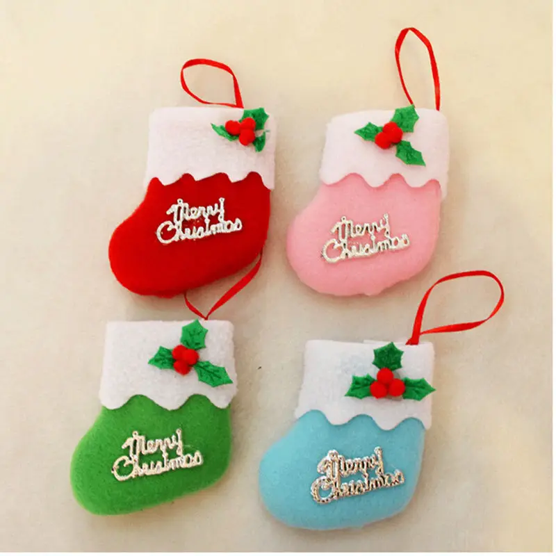 

1Pc Merry Christams Stockings Year Candy Bag Stocking Hanging Christmas T Christmas Ornament ree Decoration