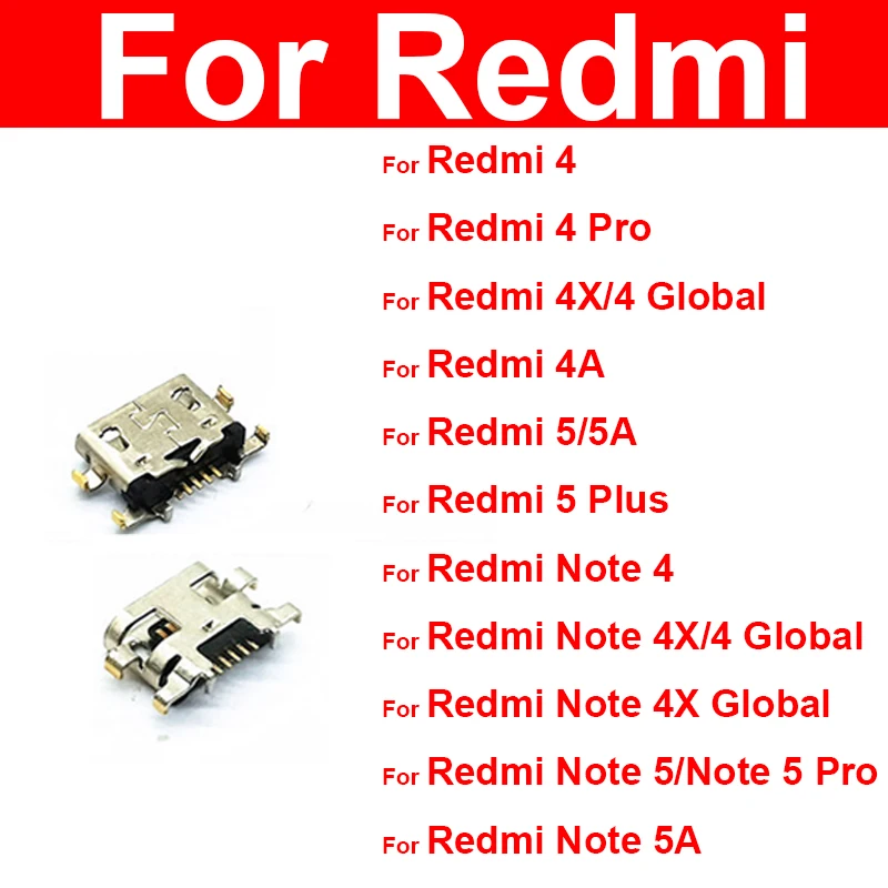 USB-порт для зарядки Xiaomi Redmi Note 4 4X 4A 5 5A Global Prime Pro Plus USB-коннектор синхронизации