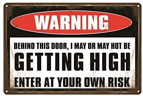 

FOEMXIEN Funny Warning Vintage，Enter at Your own Risk;Tin Sign Wall Retro Metal Bar Pub Poster Metal 11.87.9in