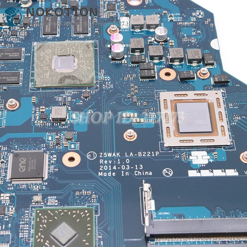 Материнская плата NOKOTION для Acer aspire материнская ноутбука DDR3 R7 M265 A8 CPU видеокарта Z5WAK