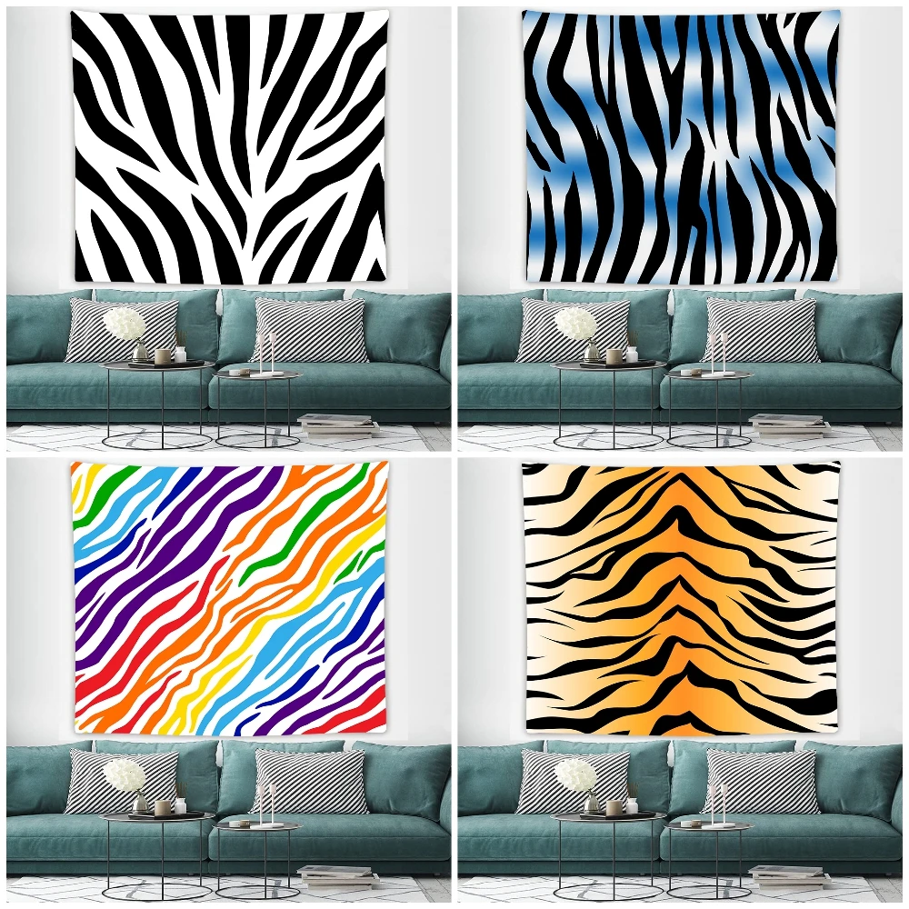 Красочные в полоску гобелен настенный детский полосатый комплект с принтом