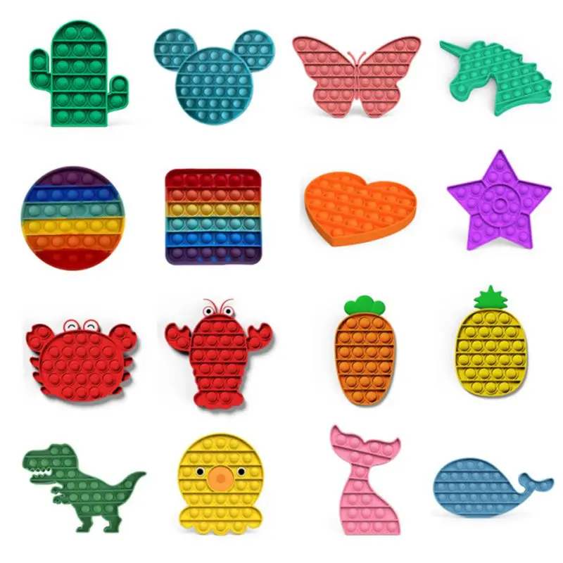 

1000pcs/lot Pop Push Bubbel Fidget Stress Reliever Anxiety Relief Sensory Toys Autism ADHD Game For Kids Children Pops It