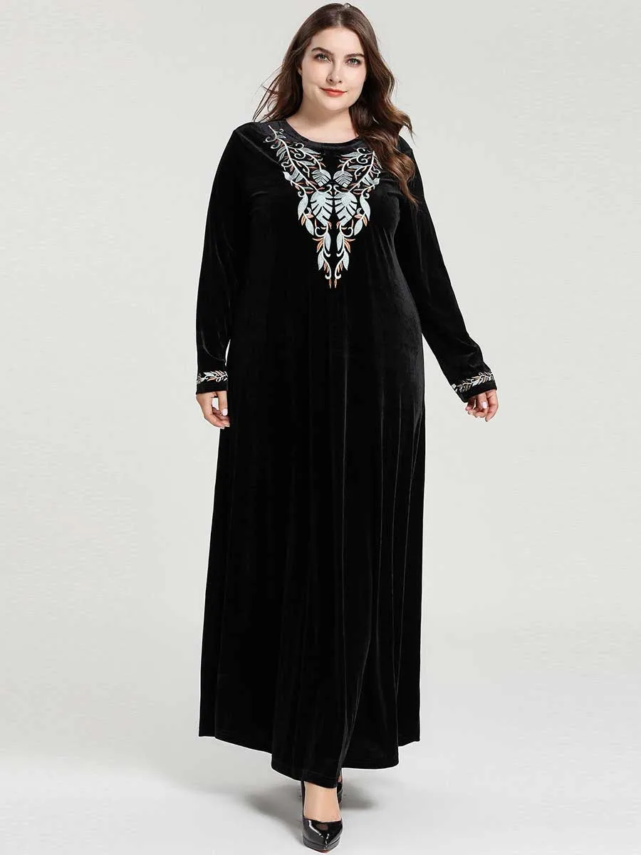 Платье-макси с длинным рукавом и цветочной вышивкой | Тематическая одежда