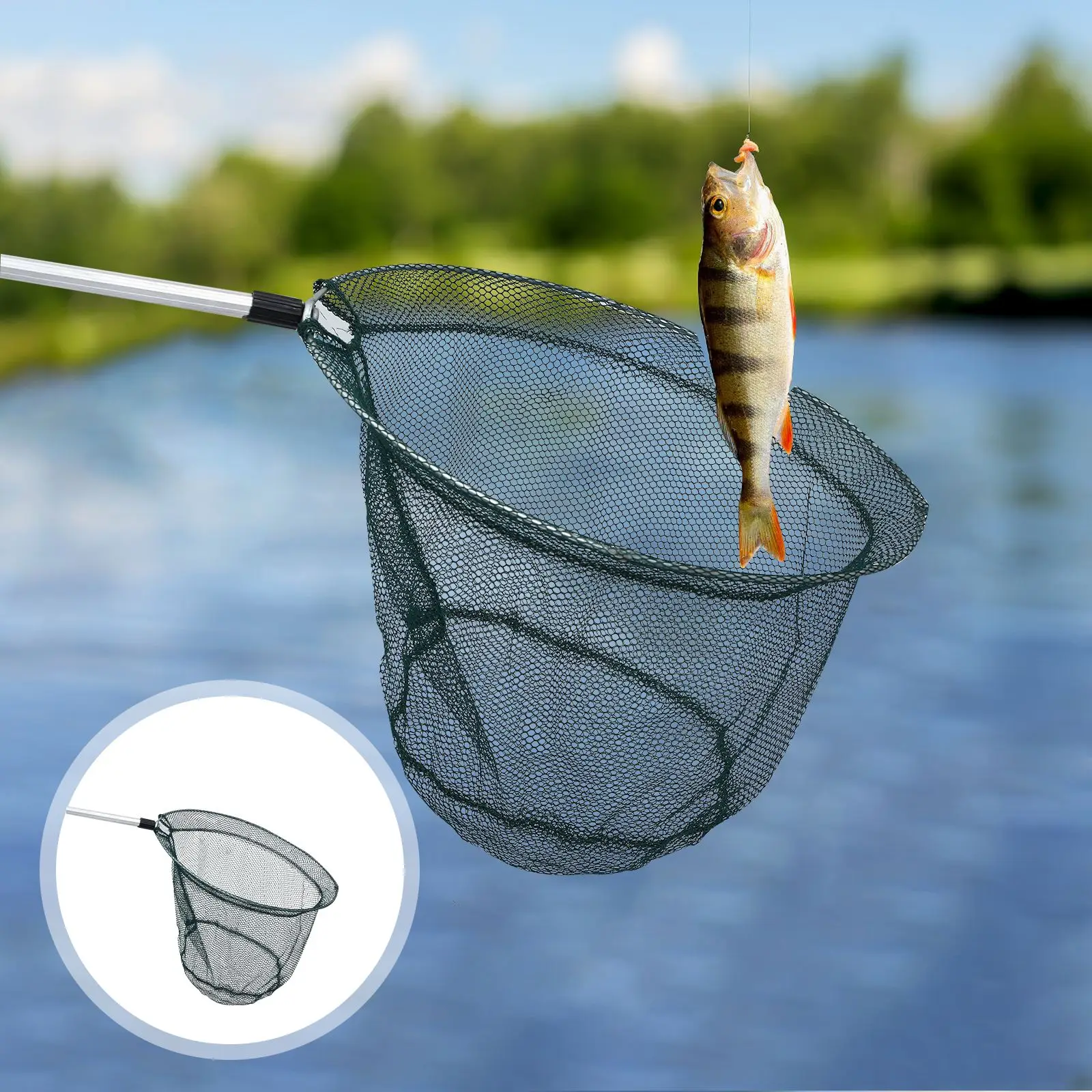 

1 Set of Professional Fish Landing Net Telescoping Landing Net with Long Pole