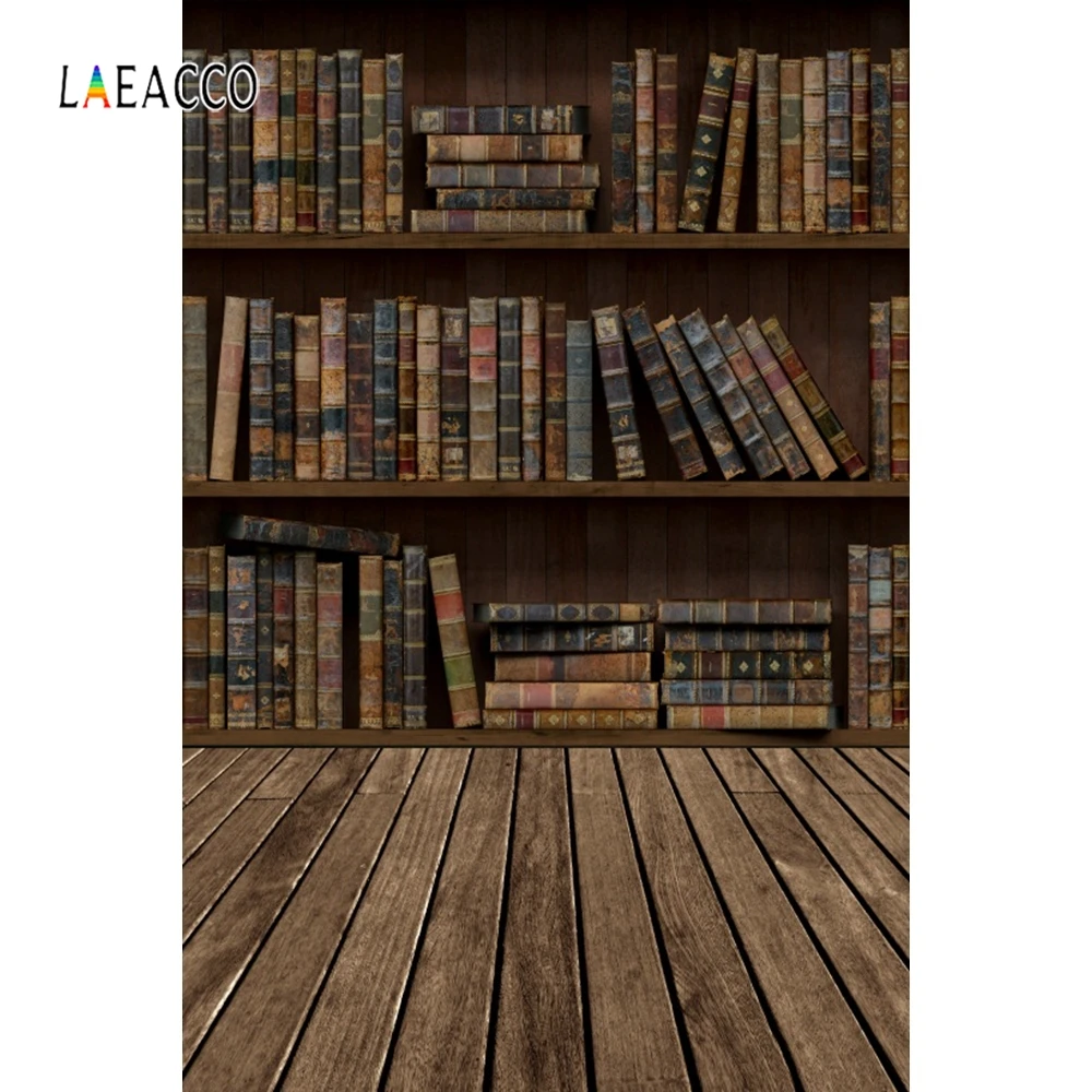 Laeacco детская библиотека деревянный пол старая книжная полка книга фотографии фоны индивидуальные фотографические фоны для фотостудии