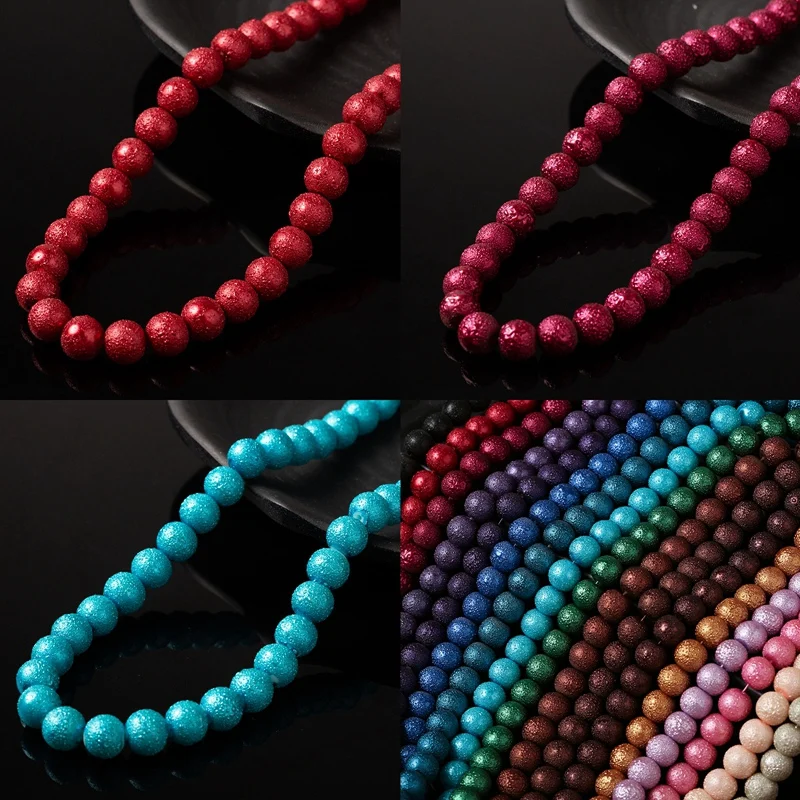 

1445Pcs Glass Straight Hole 10MM Wrinkle Beads 17 Colors DIY Jewelry Accessories Pockmark Beads Anti-Cotton Beads