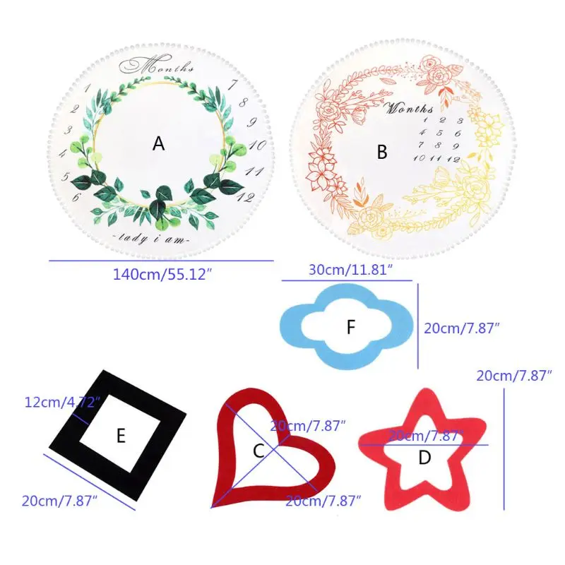 Mantas para beb&eacute; Milestone, mantas suaves y bonitas para reci&eacute;n nacido, toallas de ba&ntilde;o, accesorios de fotograf&iacute;a DIY para ni&ntilde;os-5
