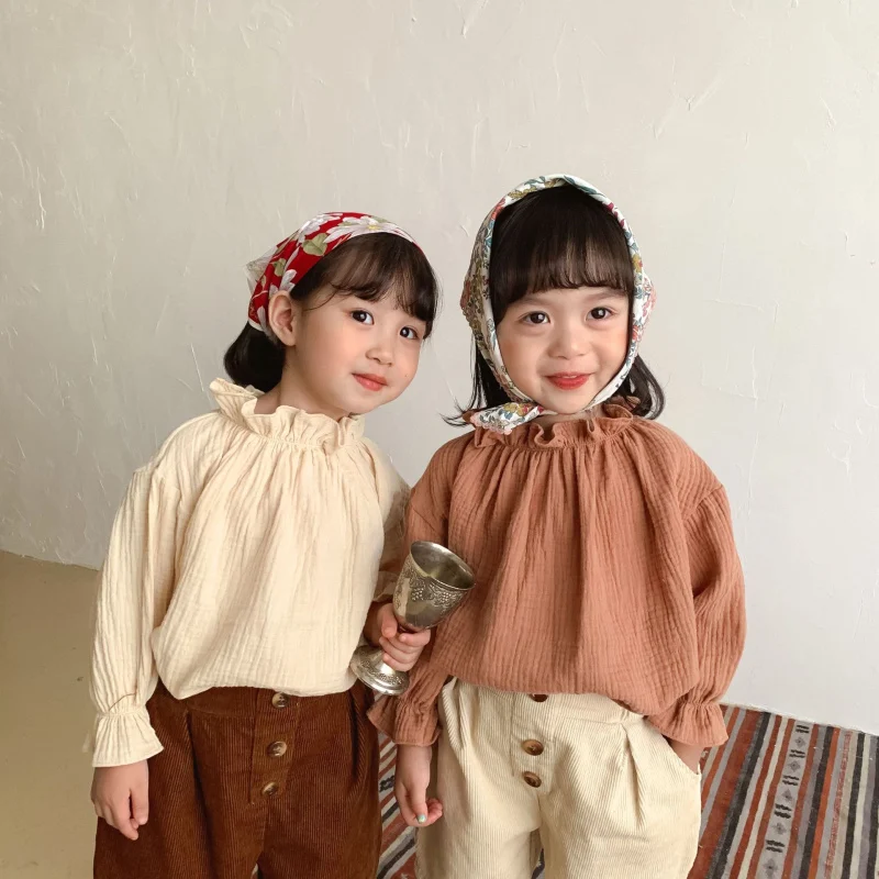 

New Girls Boys Baby's Kids Blouse Skirts Underwear Outwear 2021 Retro Spring Autumn Overcoat Top Sport Toddler Children's Clothi