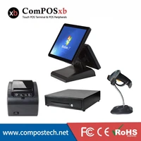 complete cash register machine windows 1512 inch touch screen pos systems dual pos all in one for shop