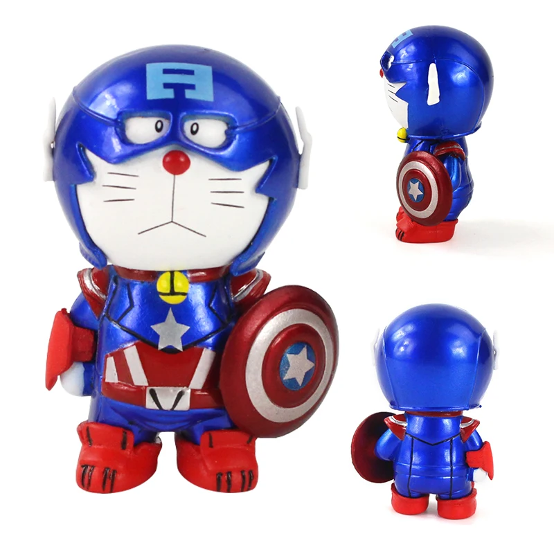 7 см Doraemon cos Капитан Америка стильная футболка с изображением персонажей видеоигр