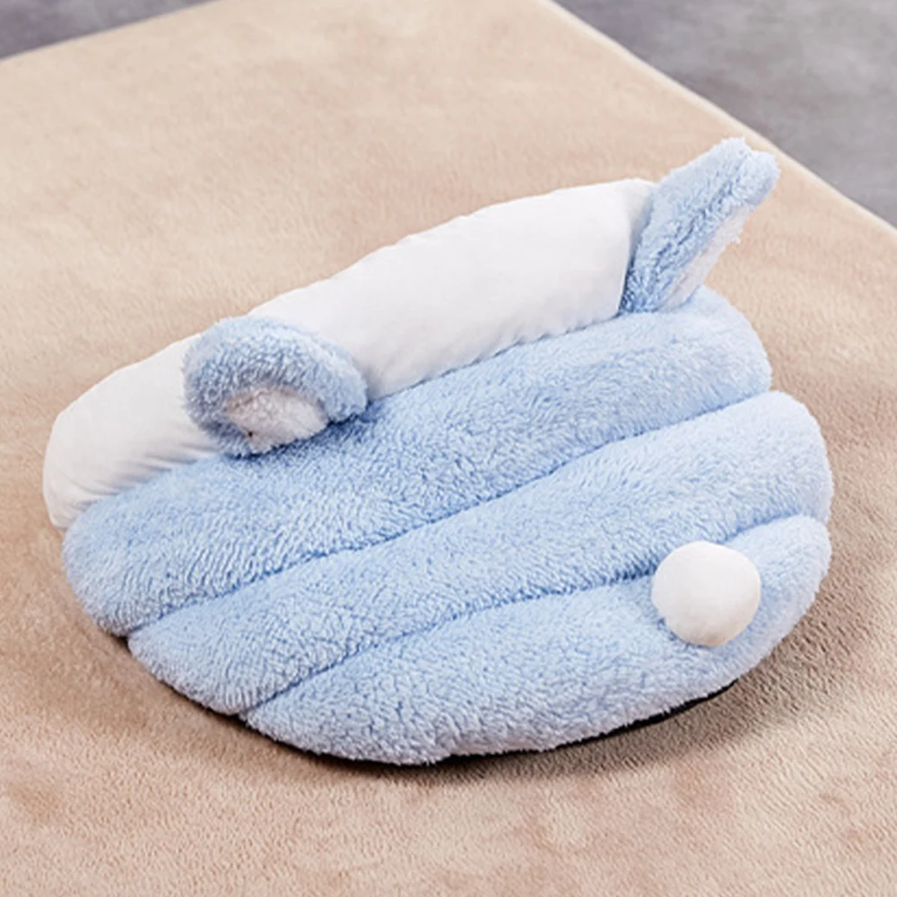 

Winter Warm Cute Slippers Shape with Ears Cat Nest Soft Cozy Kitten Cave Pet Bed Indoor Cushion House Small Pets Sleeping Mat