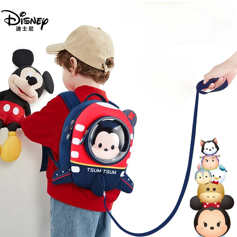 

Disney Детский рюкзак со страховочными ремнями Микки и Минни Маус Мышь детская школьная сумка стильная футболка с изображением персонажей вид...