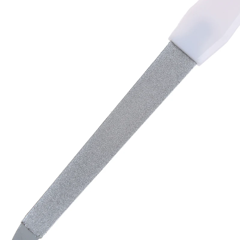 

New Durable Double Sided Plastic Handle Nail Files Pro Manicure Pedicure Tool For Nail Art Buffer