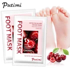 Отшелушивающая Маска PUTIMI для ног, отбеливающая, с вишней, отшелушивающая, педикюрные носочки, маска для ног, пилинг, уход за омертвевшей кожей, 6 упаковок