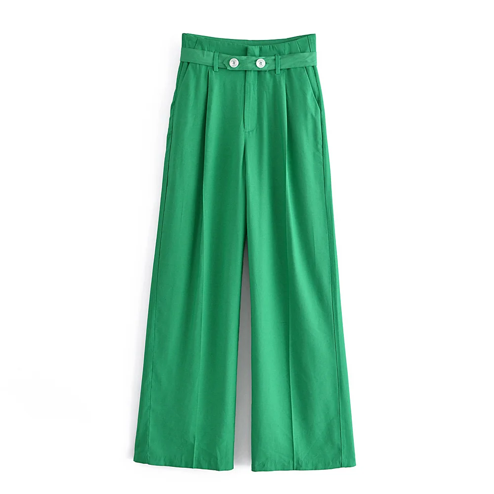 

JC·KILIG 2021 New Belt Button With Belt and Wide Leg Pants W66329H