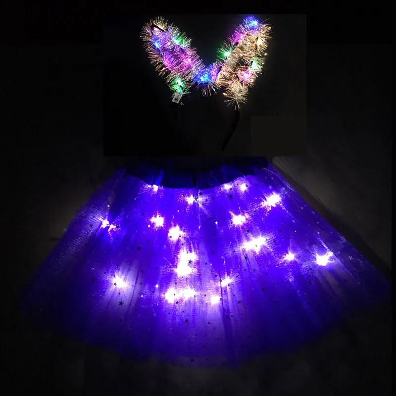 2020 новая детская светящаяся юбка для девочек короткая со светодиодной