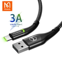 mcdodo usb type c cable for samsung s20 21 huawei p30 pro xiaomi poco fast charging wire 3a usb c mobile phone charger data cord