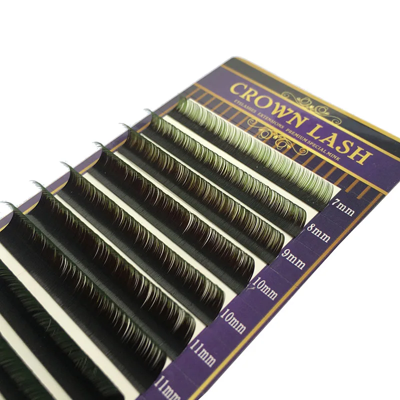 CrownLash 2 тона Омбре Зеленые ресницы для наращивания C D 0 07 15 7-15 мм двухцветные