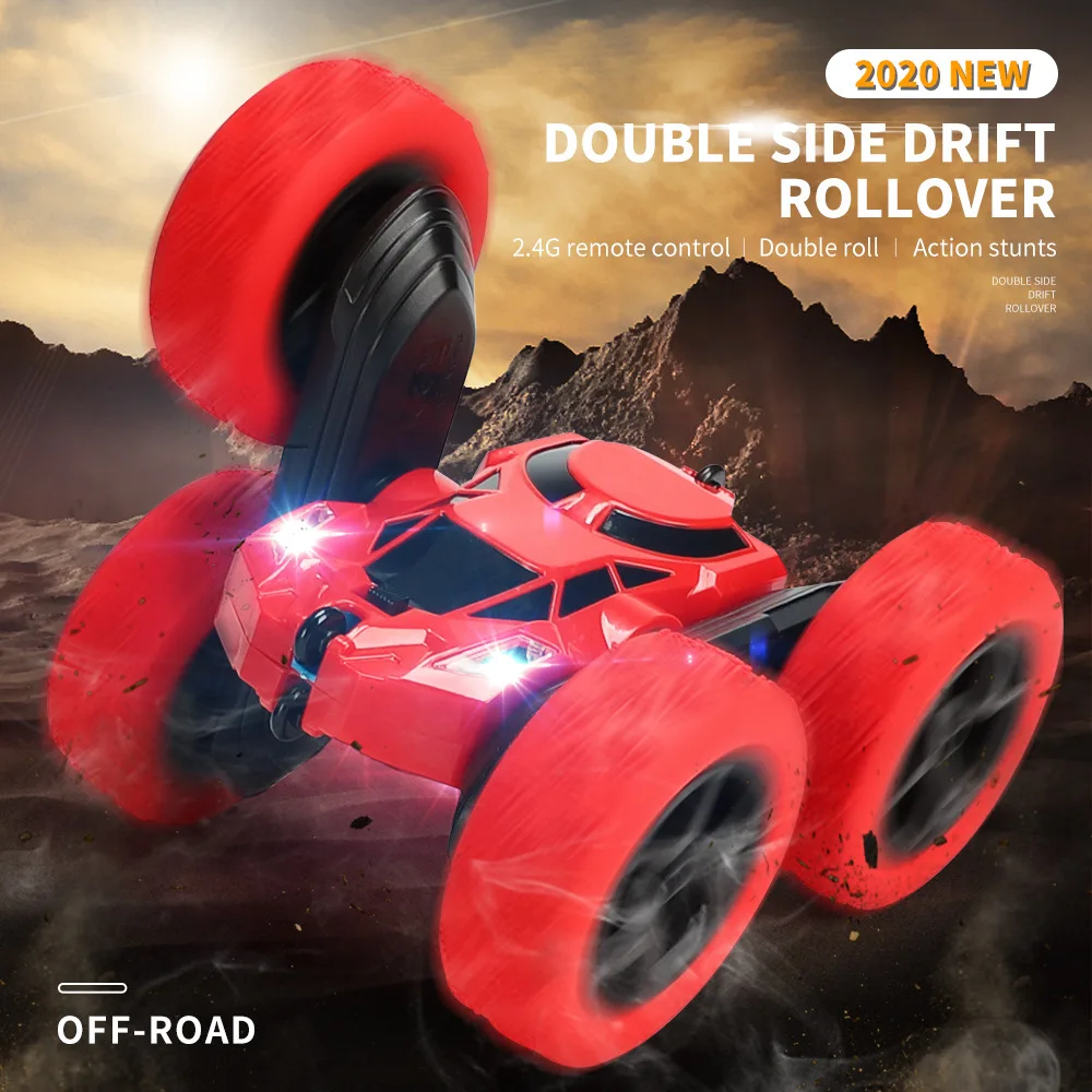 

RC Car Toys Double-sided Stunt Car 360-Degree Rotating and Rolling High-Speed Children Remote Control Car Toy with Lights Gift
