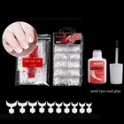 100500 шт Французский Типсы с клей для ногтей Набор накладных ногтей Съемная художественное оформление ногтей 10 размеров профессиональные салонные инструменты