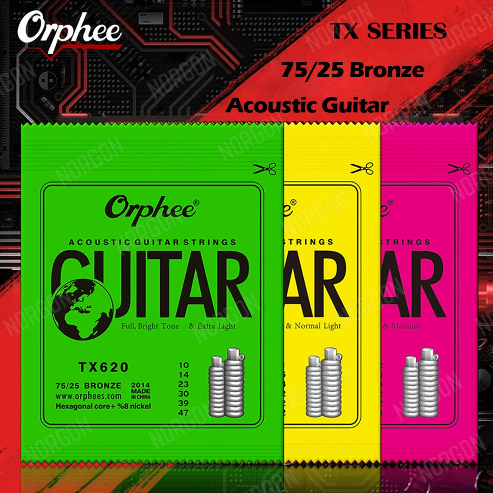 Струны Orphee для акустической гитары 011 052 дюйма шестигранные из