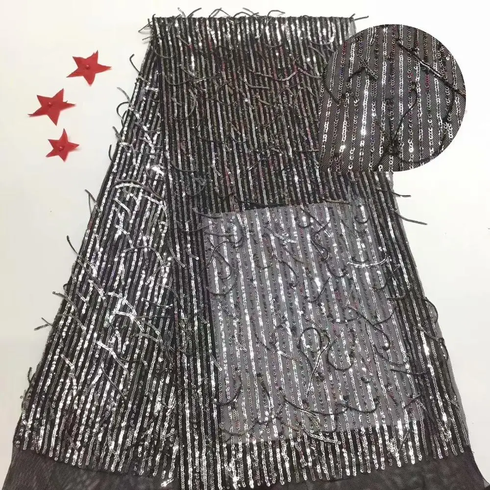 Кисточки блестки стиль 5 ярдов африканская ткань для тюли кружевная/Высокое