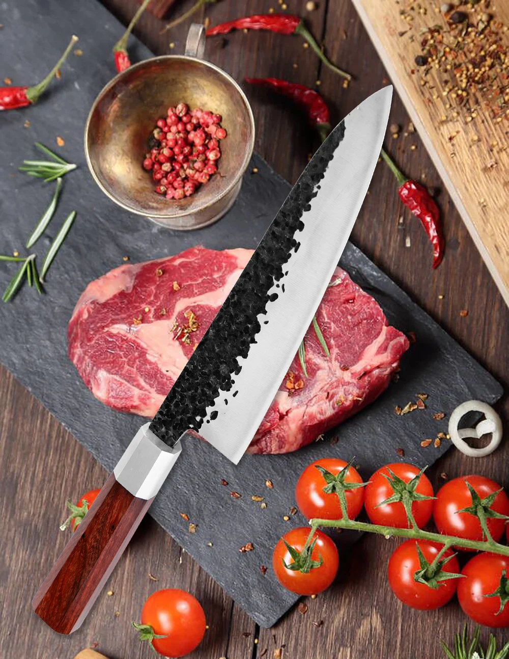 XITUO нож шеф-повара из высокоуглеродистой стали японский кухонный ручной работы
